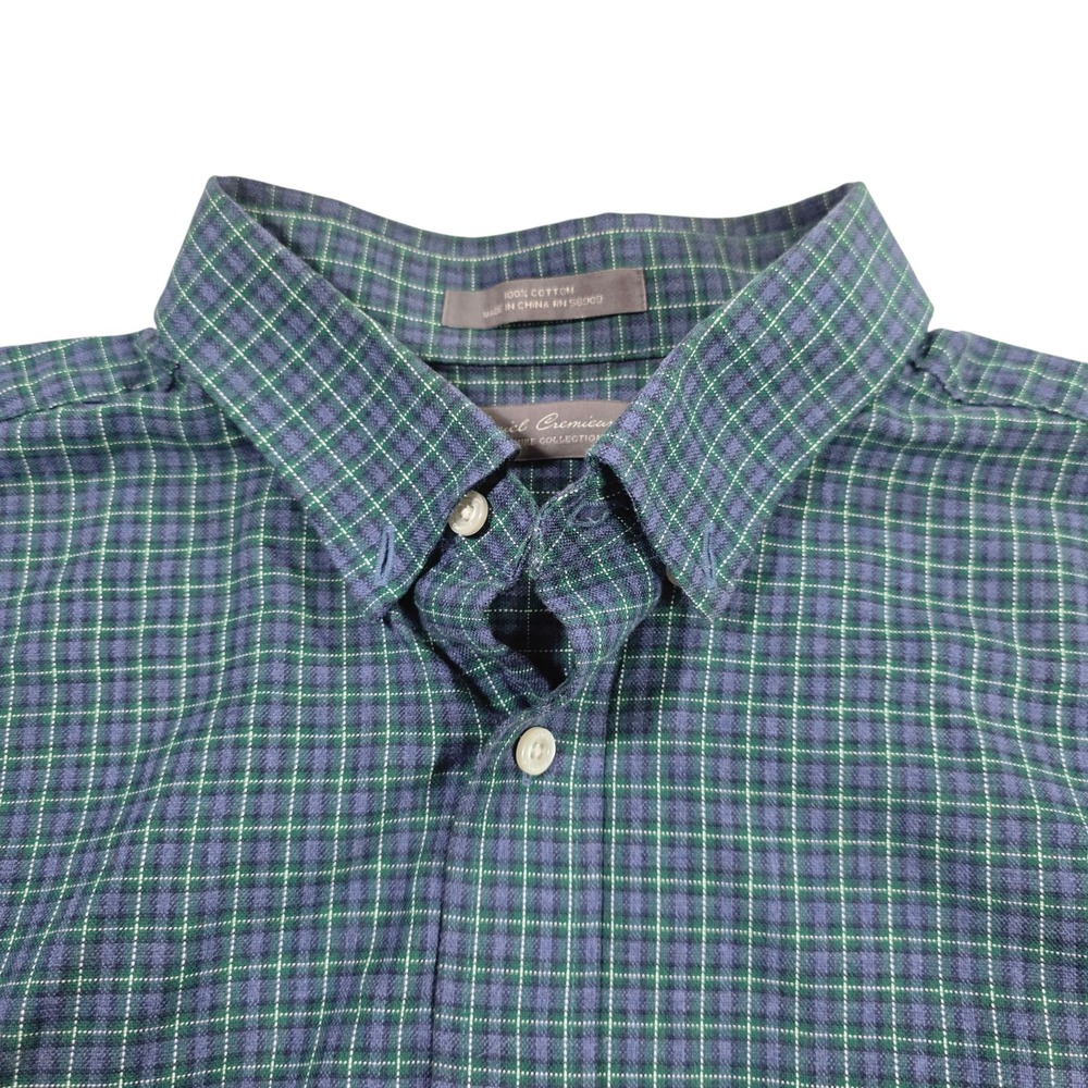 Daniel Cremieux Button Up Top Mens Green XL Plaid Woven Cotton Classic Western - Picture 3 of 11
